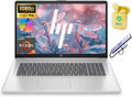 HP 17.3" FHD Business Laptop Computer, Windows 11 Laptop 32GB RAM 1.5TB Storage (1TB SSD+512GB Docking Set), 6-Core AMD Ryzen 5 Processor, AI Copilot, Numeric Keypad, NLY Earphones, Natural Silver